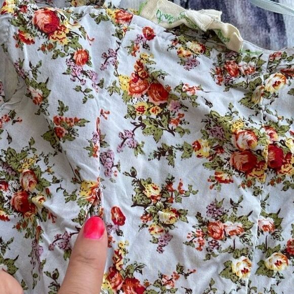 Anthropologie Staring at Stars Floral Strappy Mini Dress M Coquette Cottagecore - Picture 5 of 9